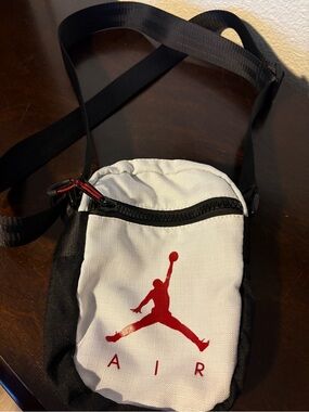 Jordan Small Crossbody Bag in White, Black and Red